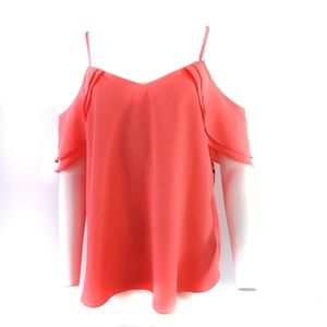 Bar III Women's Blouse Large Pink Draped